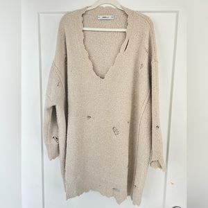 Distressed oversize Zara sweater